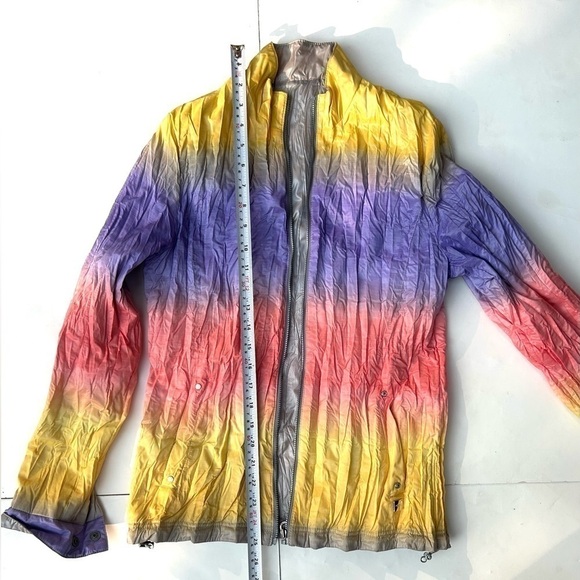 FILA Golf Italy rare reversible jacket rainbow silver zipper - Picture 11 of 14